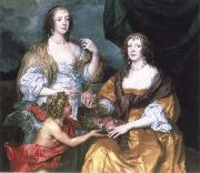 Anthony Van Dyck lady elizabeth thimbleby and dorothy,viscountess andover oil painting on canvas